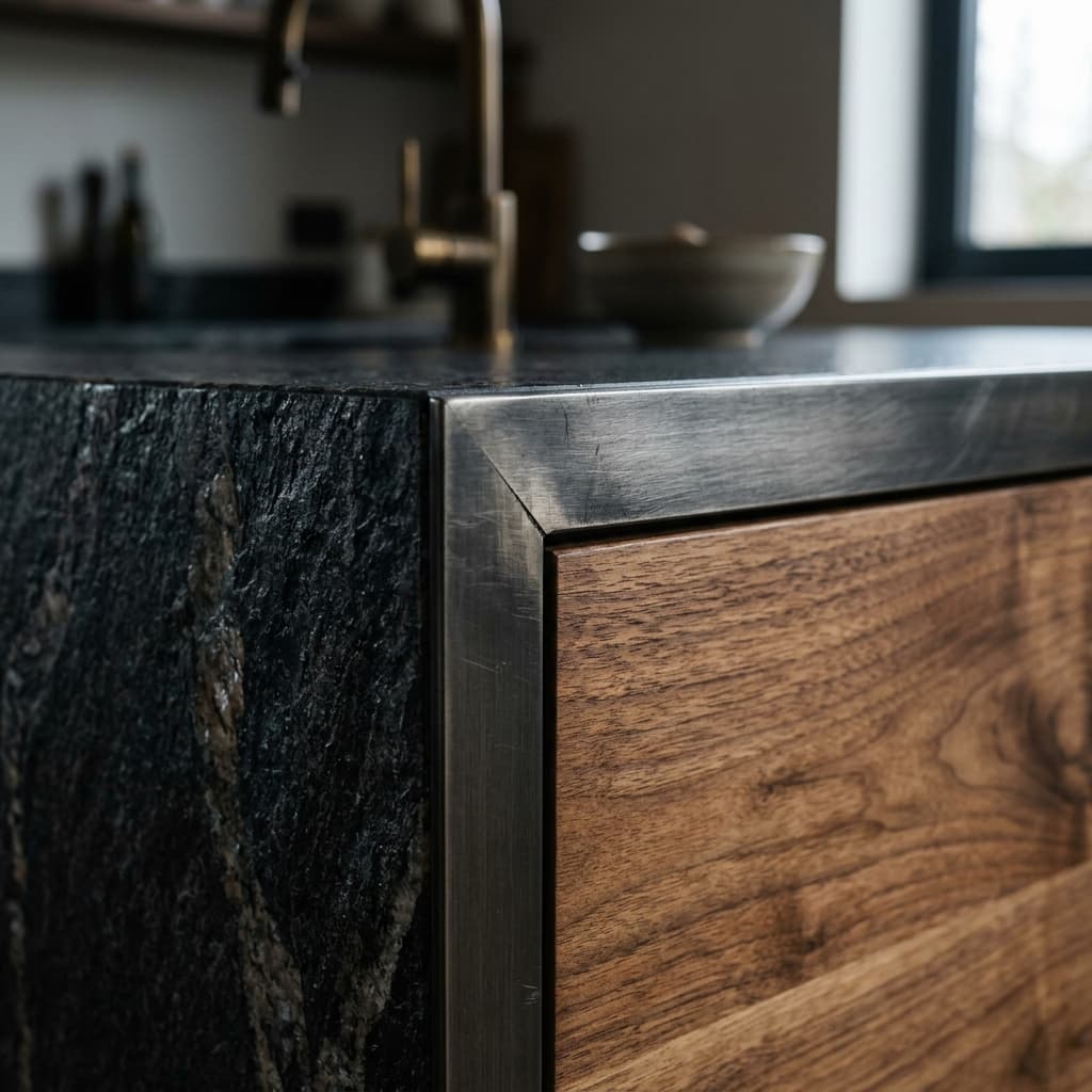 Material-Exzellenz: Die heilige Dreifaltigkeit aus Stein, Holz & Metall