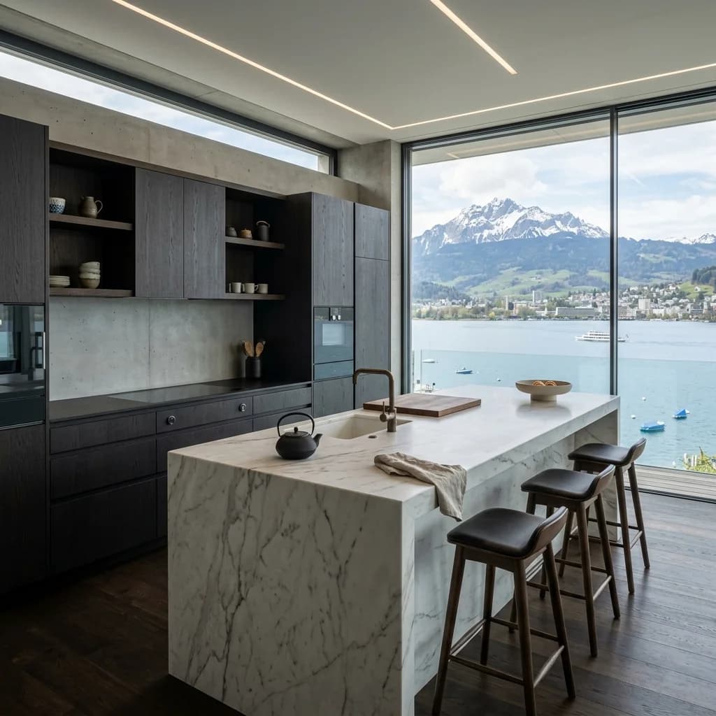 Details einer Luzern Lake Luxury Kueche in Luzern - Schweizer Küchen-Profi