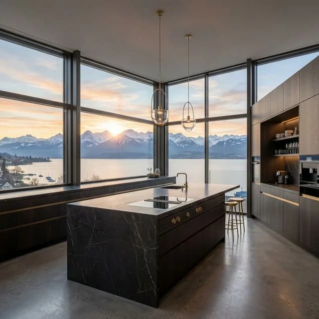 Details einer Waedenswil Panorama Alpen in Zürich - Schweizer Küchen-Profi