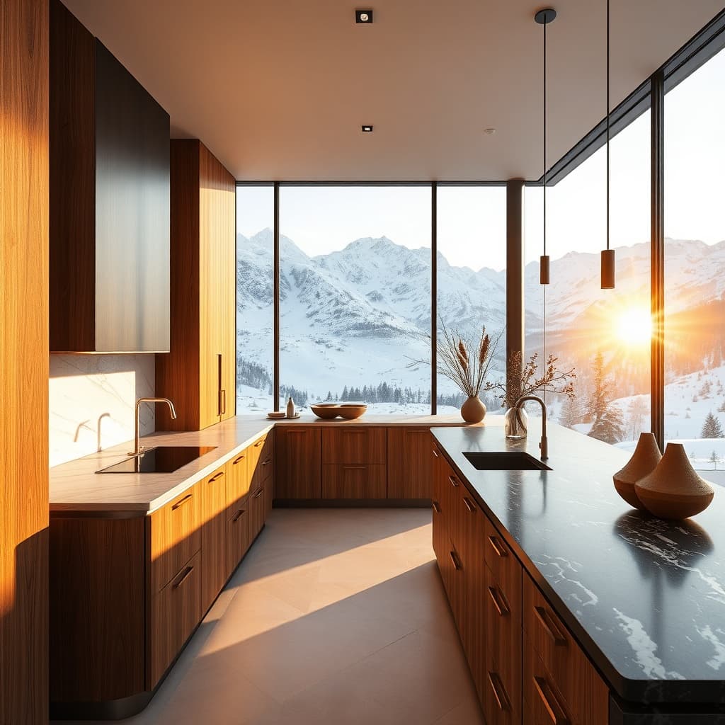 Alpine Küchenarchitektur im Engadin: Chalet-Küchen