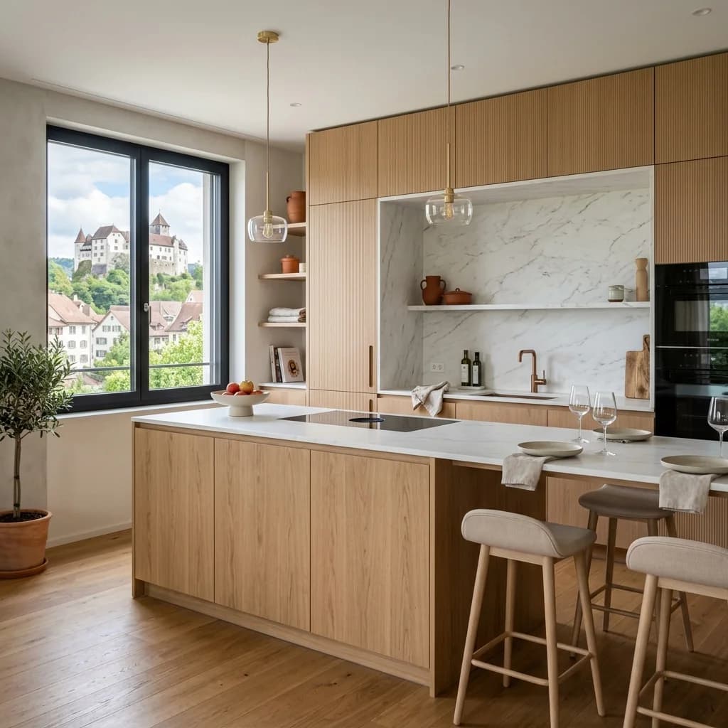 Premium-Küchendesign in Lenzburg mit Schlossblick - Schweizer Küchen-Profi