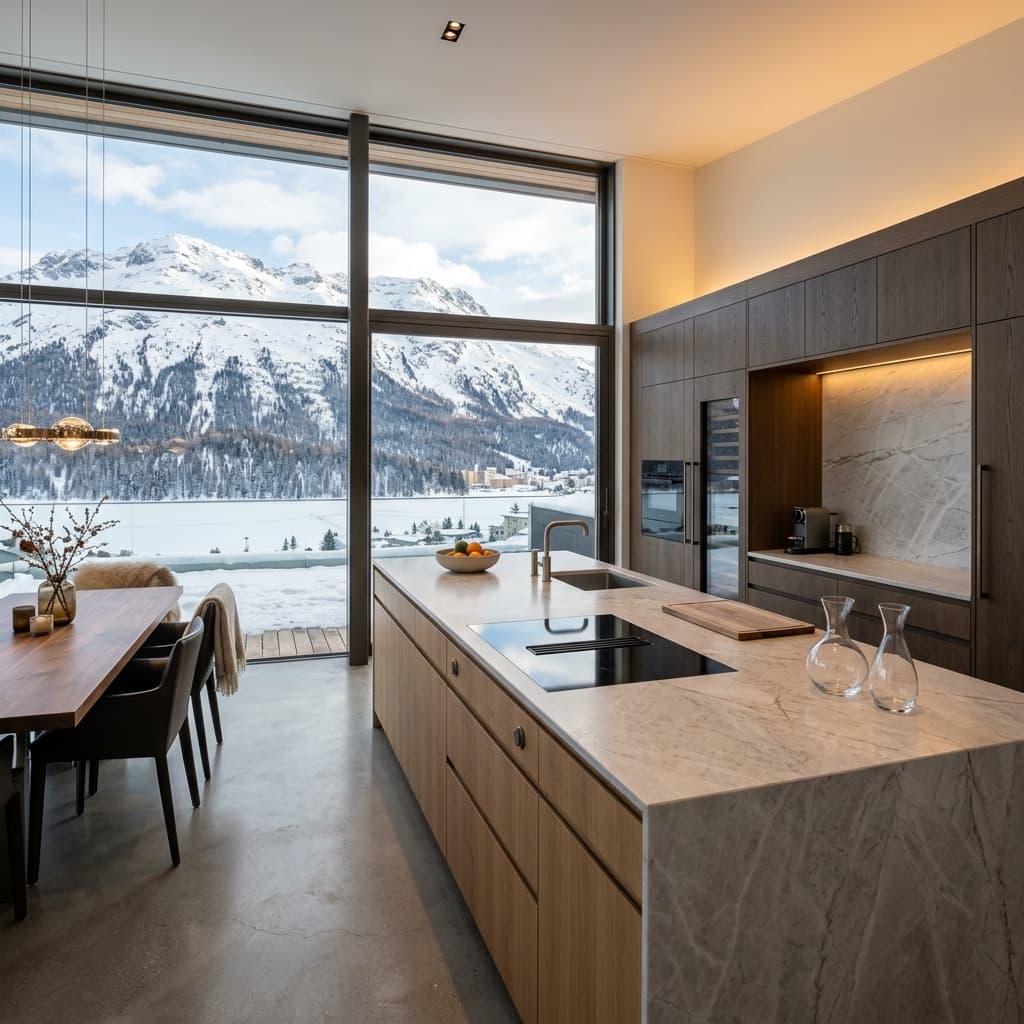High-End Küchenplanung in St. Moritz, Graubünden - Schweizer Küchen-Profi