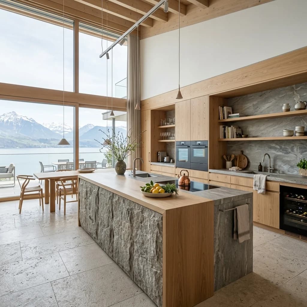 Moderne Holzküche in Horw, Luzern - Schweizer Küchen-Profi