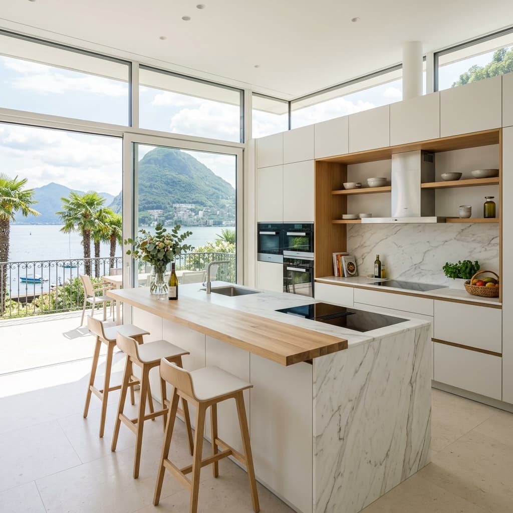 Exklusive Villen-Küche in Lugano, Tessin - Schweizer Küchen-Profi