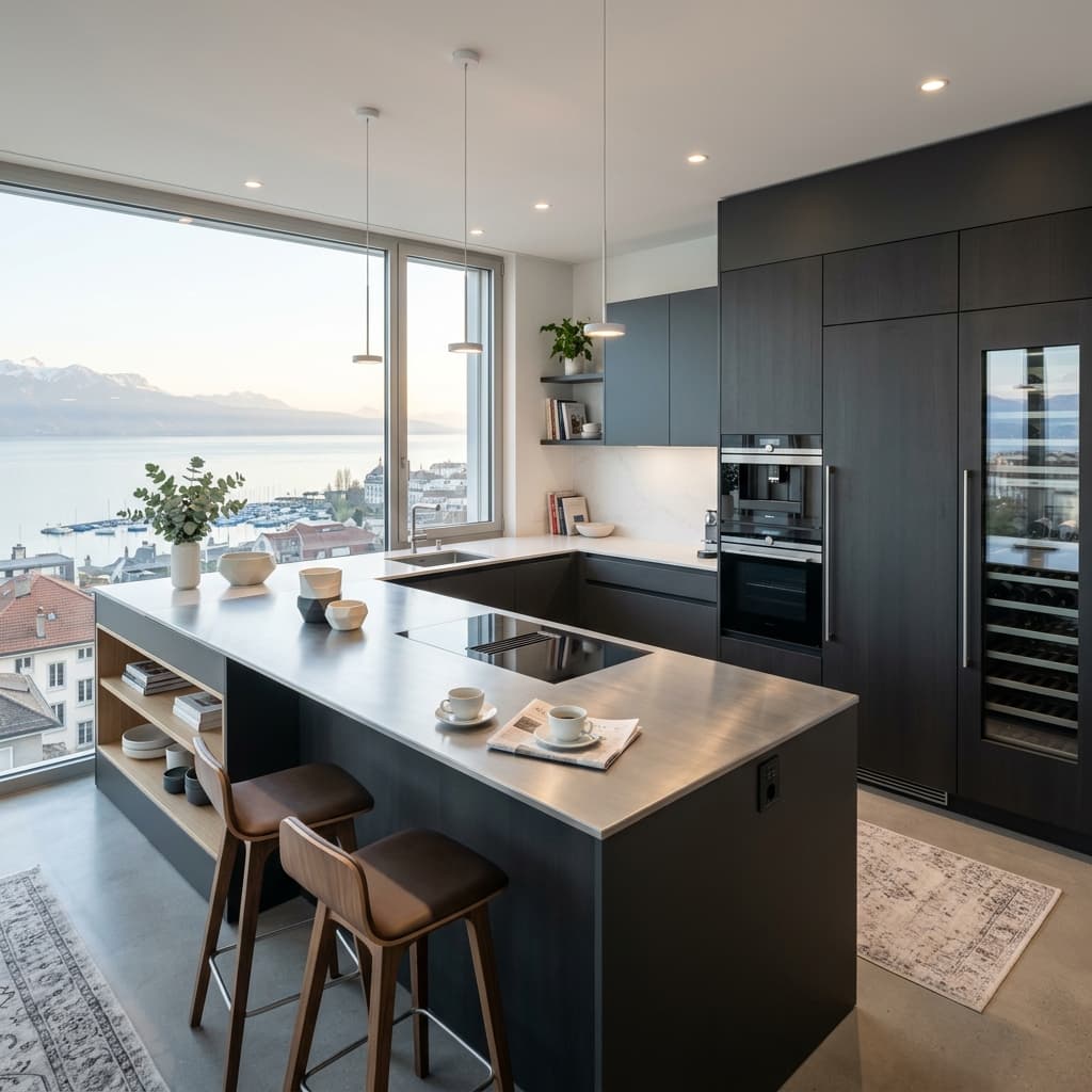 Moderne Stadtküche in Lausanne, Waadt - Schweizer Küchen-Profi