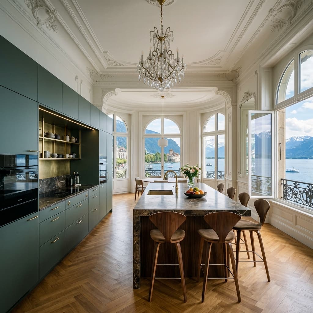 Exklusive Villen-Küche in Montreux, Waadt - Schweizer Küchen-Profi