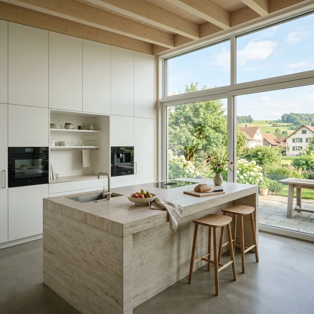 Modernes Landhaus-Küchendesign in Wohlen - Schweizer Küchen-Profi