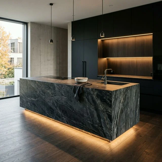 Dunkle Luxusküche in Dietikon, Zürich - Schweizer Küchen-Profi